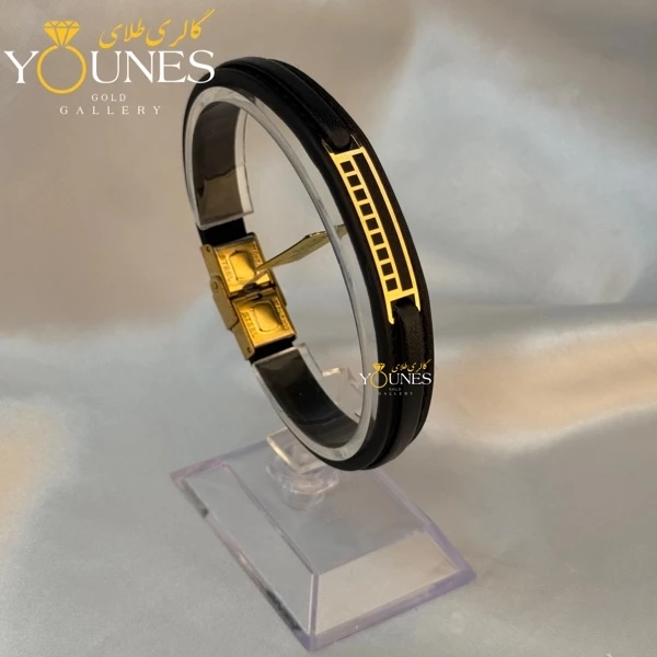 دستبند طلا چرم مردانه L181